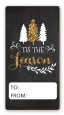 Joy Oh Deer Gold Glitter - Custom Rectangle Christmas Sticker/Labels thumbnail