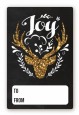 Joy Oh Deer Gold Glitter - Custom Large Rectangle Christmas Sticker/Labels thumbnail