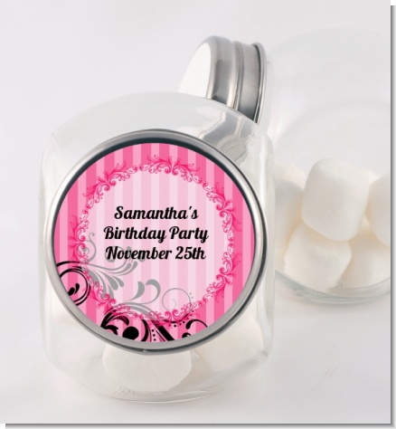 Juicy Couture Inspired - Personalized Birthday Party Candy Jar