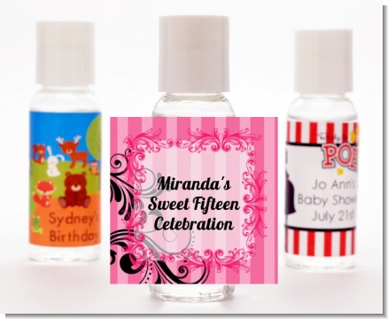 Juicy Couture Inspired - Personalized Birthday Party Hand Sanitizers Favors