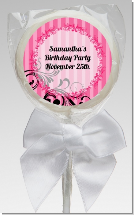 Juicy Couture Inspired - Personalized Birthday Party Lollipop Favors