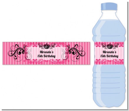 Juicy Couture Inspired - Personalized Birthday Party Water Bottle Labels
