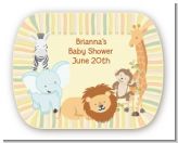 Jungle Safari Party - Personalized Baby Shower Rounded Corner Stickers