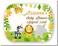 Jungle Party - Personalized Baby Shower Rounded Corner Stickers