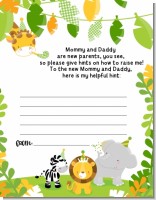 Jungle Party - Baby Shower Notes of Advice