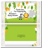 Jungle Party - Personalized Popcorn Wrapper Baby Shower Favors