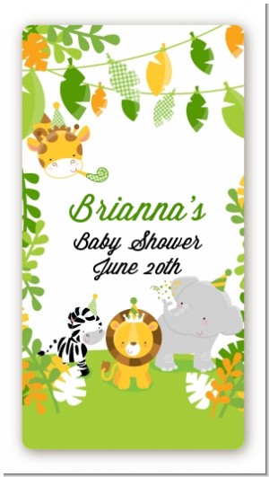 Jungle Party - Custom Rectangle Baby Shower Sticker/Labels