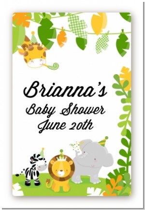 Jungle Party - Custom Large Rectangle Baby Shower Sticker/Labels