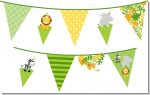 Jungle Party - Baby Shower Themed Pennant Set