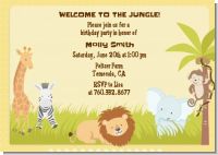 Jungle Safari Party - Birthday Party Invitations