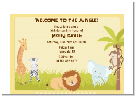 Jungle Safari Party - Birthday Party Petite Invitations
