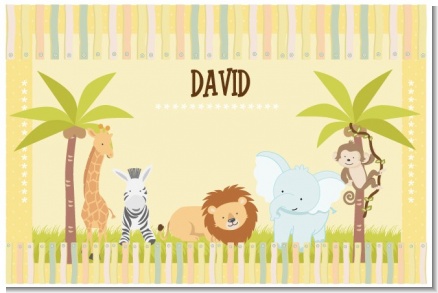 Jungle Safari Party - Personalized Baby Shower Placemats