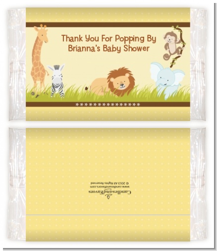Jungle Safari Party - Personalized Popcorn Wrapper Baby Shower Favors