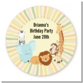 Jungle Safari Party - Round Personalized Birthday Party Sticker Labels