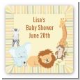 Jungle Safari Party - Square Personalized Baby Shower Sticker Labels thumbnail