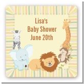 Jungle Safari Party - Square Personalized Baby Shower Sticker Labels