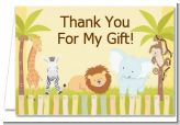 Jungle Safari Party - Baby Shower Thank You Cards