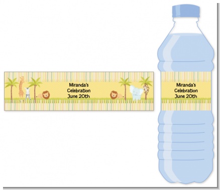 Jungle Safari Party - Personalized Baby Shower Water Bottle Labels