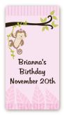 Monkey Girl - Custom Rectangle Birthday Party Sticker/Labels