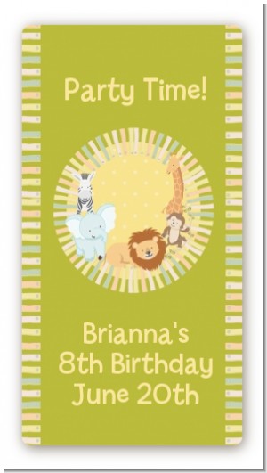 Jungle Safari Party - Custom Rectangle Birthday Party Sticker/Labels