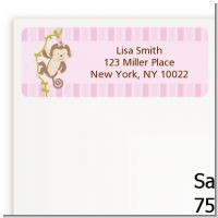 Monkey Girl - Baby Shower Return Address Labels