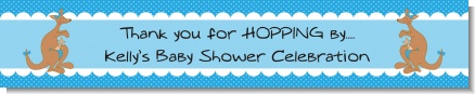 Kangaroo Blue - Personalized Baby Shower Banners