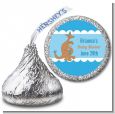 Kangaroo Blue - Hershey Kiss Baby Shower Sticker Labels thumbnail