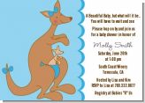 Kangaroo Blue - Baby Shower Invitations