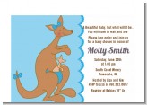 Kangaroo Blue - Baby Shower Petite Invitations