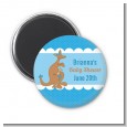 Kangaroo Blue - Personalized Baby Shower Magnet Favors thumbnail