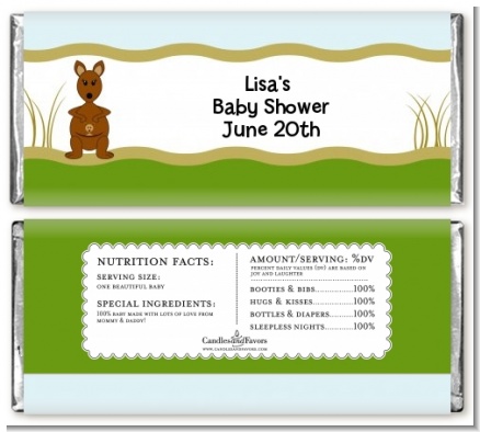 Kangaroo - Personalized Baby Shower Candy Bar Wrappers