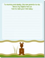 Kangaroo - Baby Shower Notes of Advice