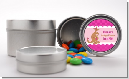 Kangaroo Pink - Custom Baby Shower Favor Tins