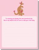 Kangaroo Pink - Baby Shower Notes of Advice