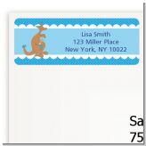 Kangaroo Blue - Baby Shower Return Address Labels