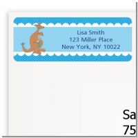 Kangaroo Blue - Baby Shower Return Address Labels