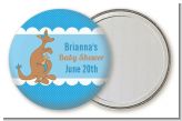 Kangaroo Blue - Personalized Baby Shower Pocket Mirror Favors