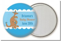 Kangaroo Blue - Personalized Baby Shower Pocket Mirror Favors