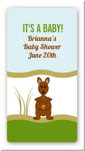 Kangaroo - Custom Rectangle Baby Shower Sticker/Labels