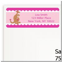 Kangaroo Pink - Baby Shower Return Address Labels