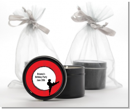 Karate Kid - Birthday Party Black Candle Tin Favors