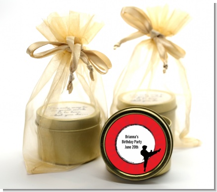 Karate Kid - Birthday Party Gold Tin Candle Favors