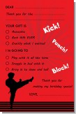 Karate Kid - Birthday Party Fill In Thank You Cards