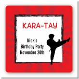 Karate Kid - Square Personalized Birthday Party Sticker Labels