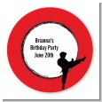 Karate Kid - Round Personalized Birthday Party Sticker Labels thumbnail