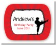 Karate Kid - Personalized Birthday Party Rounded Corner Stickers thumbnail