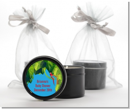 King of the Jungle Safari - Baby Shower Black Candle Tin Favors