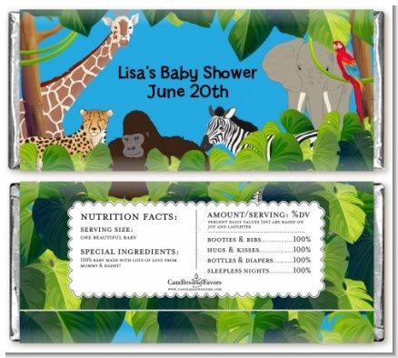 King of the Jungle Safari - Personalized Baby Shower Candy Bar Wrappers