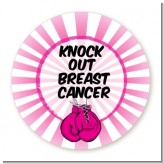 Knock Out Breast Cancer - Round Personalized Birthday Party Sticker Labels