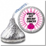 Knock Out Breast Cancer - Hershey Kiss Birthday Party Sticker Labels